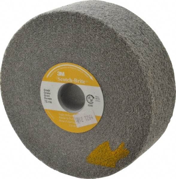 3M - 6" Diam, 2" Face Width, 1" Center Hole, Fine Grade, Silicon Carbide Deburring Wheel - Convolute, Hard Density 7 Grade, 6,000 RPM - Apex Tool & Supply