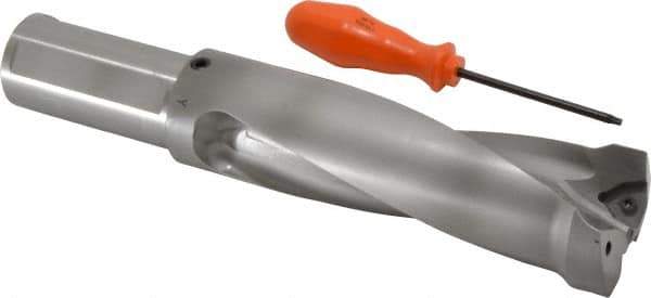 Kennametal - 6.88" Max Drill Depth, 2.5xD, 69.9mm Diam, Indexable Insert Drill - 2 Inserts, 2" Shank Diam, Straight Shank - Apex Tool & Supply