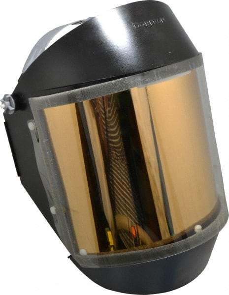Oberon - Ratchet Adjustment, Welding Face Shield & Headgear Set - 14" Wide x 8" High x 0.015" Thick, Green Window - Apex Tool & Supply