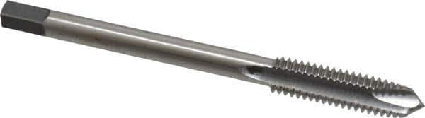 Reiff & Nestor - 3/8-16 UNC 3 Flute H3 Bright Finish High Speed Steel Spiral Point Extension Tap - Plug Chamfer, 4" OAL, 3B Class of Fit - Apex Tool & Supply