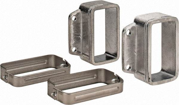 KabelSchlepp - 3.35 Inch Outside Width x 3.35 Inch Outside Height, Cable and Hose Carrier Stainless Steel Tube Mounting Bracket Set - 3.98 Inch Bend Radius, 2.87 Inch Inside Width x 1-1/2 Inch Inside Height - Apex Tool & Supply