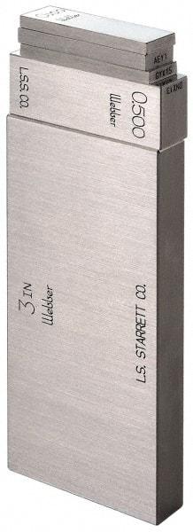 Starrett - 0.25" Rectangular Steel Gage Block - Accuracy Grade 0 - Apex Tool & Supply