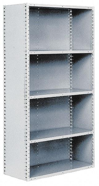 Hallowell - 6 Shelf, 500 Lb. Capacity, Closed Shelving Starter Unit - 48 Inch Wide x 24 Inch Deep x 87 Inch High, Gray - Apex Tool & Supply