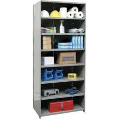 Hallowell - 8 Shelf, 800 Lb. Capacity, Closed Shelving Starter Unit - 36 Inch Wide x 24 Inch Deep x 87 Inch High, Gray - Apex Tool & Supply