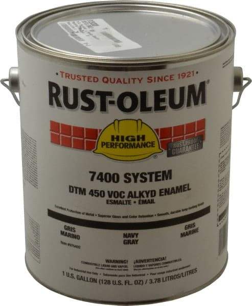 Rust-Oleum - 1 Gal Navy Gray Gloss Finish Alkyd Enamel Paint - Interior/Exterior, <450 gL VOC Compliance - Apex Tool & Supply