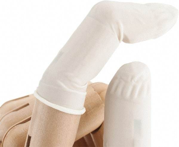 North - Size L, 2-3/4 Inch Long x 3 Mil Thick, Nitrile Antistatic Finger Cot - Powder Free, White - Apex Tool & Supply