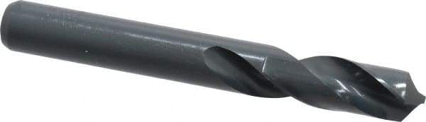 Interstate - 12.5mm 118° Spiral Flute High Speed Steel Screw Machine Drill Bit - Oxide Finish, Right Hand Cut, 51mm Flute Length, 102mm OAL, Standard Point, Straight Shank - Apex Tool & Supply