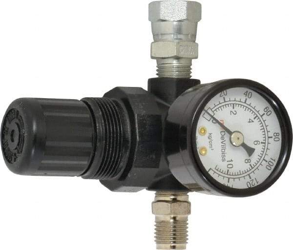 DeVilbiss - Paint Sprayer Air Regulator & Gauge - Gun Mounted Air Regulator with Gauge, Compatible with Spray Guns - Apex Tool & Supply