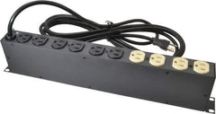 Tripp-Lite - 12 Outlets, 120 Volts, 15 Amps, 15' Cord, Power Outlet Strip - Rack Mount, 5-15P NEMA Configuration, 17-1/2" Strip, ANSI C62.41, IEEE 587, IEEE 587 Category A Specifications, IEEE 587 Category B Specifications, UL1449 3rd Edition - Apex Tool & Supply