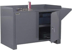 Durham - No Drawers, 1 Shelf Industrial Workstation - 2,000 Lb Capacity, Gray, 60" Wide x 38" High - Apex Tool & Supply