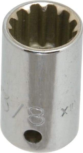Proto - 1/4" Drive, 3/8" Socket, Spline Socket - 12 Points, 59/64" OAL - Apex Tool & Supply