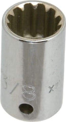 Proto - 1/4" Drive, 3/8" Socket, Spline Socket - 12 Points, 59/64" OAL - Apex Tool & Supply