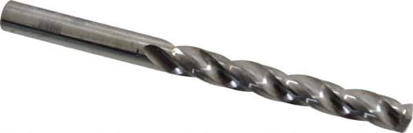 SGS - 1/4" 150° Solid Carbide Jobber Drill - Bright Finish, Right Hand Cut, Spiral Flute, Straight Shank, 3-1/4" OAL, Standard Point - Apex Tool & Supply