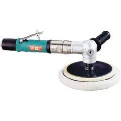 Dynabrade - 6" Pad Diam, 3,100 RPM, 0.7 hp, Handheld Pneumatic Buffer - 41 CFM, 5/8-11" Spindle Thread, 1/4 NPT Inlet - Apex Tool & Supply
