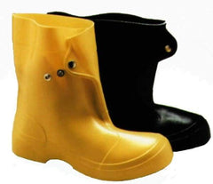 Winter Walking - Men's 12-13.5 (Women's 14) Traction Overshoes - 10" High, Plain Toe, Nonslip Sole, PVC Upper, Black - Apex Tool & Supply