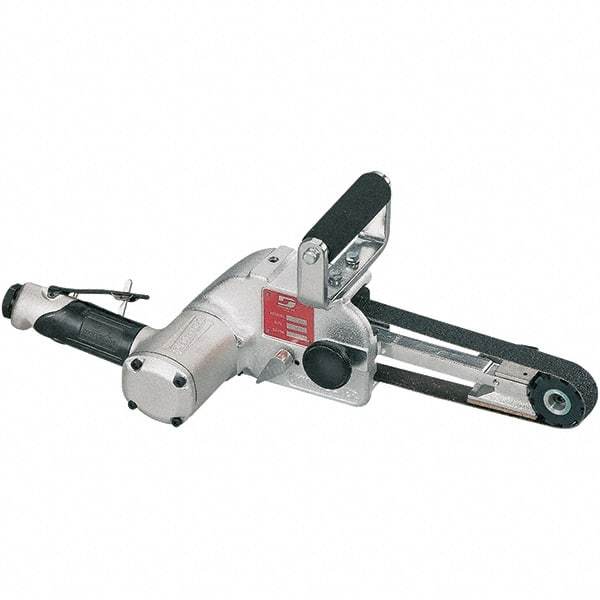 Dynabrade - 1/4 to 1 x 30 Inch, 13,000 RPM Air Belt Sander - 1.2 Hp, 3/8 NPT Inlet, 58 CFM Air Consumption, 4,250 FPM Speed - Apex Tool & Supply