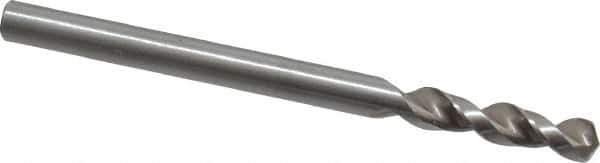 Accupro - 0.1457" 130° Parabolic Flute Cobalt Screw Machine Drill Bit - Bright Finish, Right Hand Cut, 0.787" Flute Length, 2.047" OAL, Split Point, Straight Shank - Apex Tool & Supply