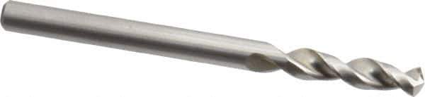 Accupro - 0.1654" 130° Parabolic Flute Cobalt Screw Machine Drill Bit - Bright Finish, Right Hand Cut, 0.866" Flute Length, 2.165" OAL, Split Point, Straight Shank - Apex Tool & Supply