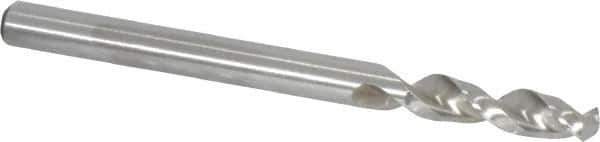Accupro - #19 130° Parabolic Flute Cobalt Screw Machine Drill Bit - Bright Finish, Right Hand Cut, 0.866" Flute Length, 2.165" OAL, Split Point, Straight Shank - Apex Tool & Supply