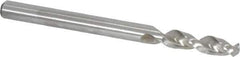 Accupro - #19 130° Parabolic Flute Cobalt Screw Machine Drill Bit - Bright Finish, Right Hand Cut, 0.866" Flute Length, 2.165" OAL, Split Point, Straight Shank - Apex Tool & Supply