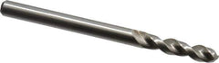 Accupro - #17 130° Parabolic Flute Cobalt Screw Machine Drill Bit - Bright Finish, Right Hand Cut, 0.945" Flute Length, 2.283" OAL, Split Point, Straight Shank - Apex Tool & Supply