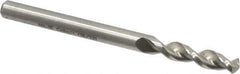 Accupro - #16 130° Parabolic Flute Cobalt Screw Machine Drill Bit - Bright Finish, Right Hand Cut, 0.945" Flute Length, 2.283" OAL, Split Point, Straight Shank - Apex Tool & Supply