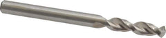 Accupro - #7 130° Parabolic Flute Cobalt Screw Machine Drill Bit - Bright Finish, Right Hand Cut, 1.024" Flute Length, 2.441" OAL, Split Point, Straight Shank - Apex Tool & Supply