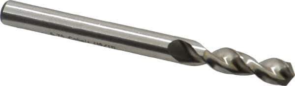 Accupro - 5.75mm 130° Parabolic Flute Cobalt Screw Machine Drill Bit - Bright Finish, Right Hand Cut, 28mm Flute Length, 66mm OAL, Split Point, Straight Shank - Apex Tool & Supply