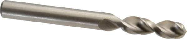 Accupro - 0.311" 130° Parabolic Flute Cobalt Screw Machine Drill Bit - Bright Finish, Right Hand Cut, 1.457" Flute Length, 3.11" OAL, Split Point, Straight Shank - Apex Tool & Supply