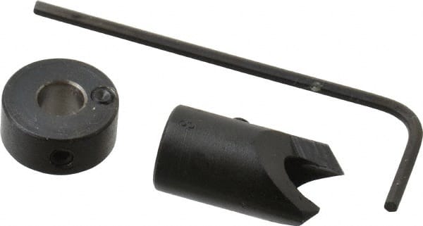 Vernon - 3/8" Cutter Diam, #8 Drill Combatibility, 1/4" Collar Thickness, Adjustable Depth Drill Countersink - Apex Tool & Supply