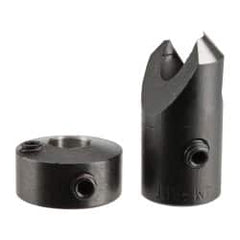 Vernon - 3/8" Cutter Diam, #10 Drill Combatibility, 1/4" Collar Thickness, Adjustable Depth Drill Countersink - Apex Tool & Supply