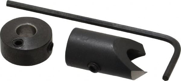 Vernon - 3/8" Cutter Diam, #12 Drill Combatibility, 1/4" Collar Thickness, Adjustable Depth Drill Countersink - Apex Tool & Supply