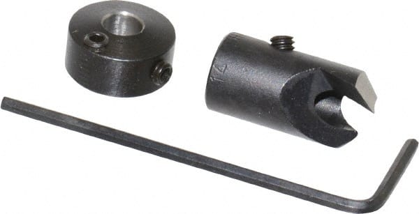 Vernon - 3/8" Cutter Diam, #14 Drill Combatibility, 1/4" Collar Thickness, Adjustable Depth Drill Countersink - Apex Tool & Supply