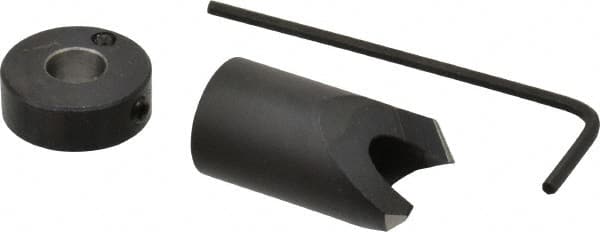 Vernon - 1/2" Cutter Diam, Letter D Drill Compatibility, 1/4" Collar Thickness, Adjustable Depth Drill Countersink - Apex Tool & Supply