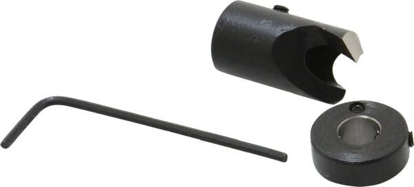 Vernon - 1/2" Cutter Diam, 17/64" Drill Compatibility, 1/4" Collar Thickness, Adjustable Depth Drill Countersink - Apex Tool & Supply