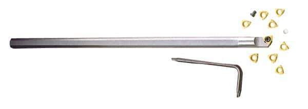 Everede Tool - 0.438" Min Bore Diam, 6" OAL, 3/8" Shank Diam, Indexable Boring Bar - TPG Insert, Screw Holding Method - Apex Tool & Supply