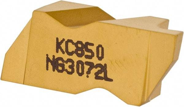 Kennametal - 3072NG Grade KC850, 1.83mm Cutting Width Carbide Grooving Insert - 2.39mm Max Depth of Cut, Left Hand, 0.19mm Corner Radius, TiC/TiCN/TiN Finish - Apex Tool & Supply