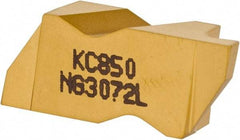 Kennametal - 3072NG Grade KC850, 1.83mm Cutting Width Carbide Grooving Insert - 2.39mm Max Depth of Cut, Left Hand, 0.19mm Corner Radius, TiC/TiCN/TiN Finish - Apex Tool & Supply
