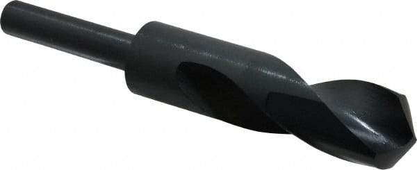 Interstate - 1-1/64" Drill, 118° Point, High Speed Steel Silver Deming & Reduced Shank Drill Bit - Oxide Finish, 6" OAL, Straight Shank, 3" Flute Length, Right Hand Cut, Standard Point, Spiral Flute, Regular Spiral - Apex Tool & Supply