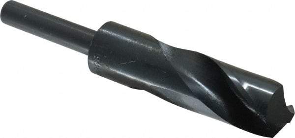 Interstate - 1-1/16" Drill, 118° Point, High Speed Steel Silver Deming & Reduced Shank Drill Bit - Oxide Finish, 6" OAL, Straight Shank, 3" Flute Length, Right Hand Cut, Standard Point, Spiral Flute, Regular Spiral - Apex Tool & Supply