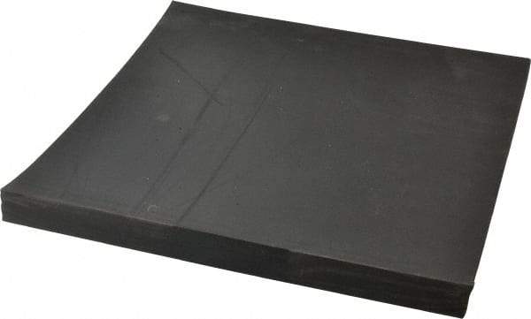 Made in USA - 12" Long, 12" Wide, 1" Thick, Neoprene Rubber Foam Sheet - 35 to 45 Durometer, Black, -40 to 220°F, 1,500 psi Tensile Strength, Stock Length - Apex Tool & Supply