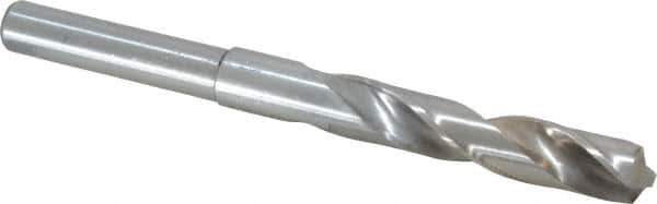 Interstate - 37/64" Drill, 118° Point, Cobalt Silver Deming & Reduced Shank Drill Bit - Bright Finish, 6" OAL, Straight Shank, 3" Flute Length, Right Hand Cut, Standard Point, Spiral Flute, Regular Spiral - Apex Tool & Supply