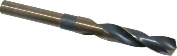 Interstate - 19/32" Drill, 118° Point, Cobalt Silver Deming & Reduced Shank Drill Bit - Bright Finish, 6" OAL, Straight Shank, 3" Flute Length, Right Hand Cut, Standard Point, Spiral Flute, Regular Spiral - Apex Tool & Supply