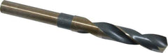Interstate - 19/32" Drill, 118° Point, Cobalt Silver Deming & Reduced Shank Drill Bit - Bright Finish, 6" OAL, Straight Shank, 3" Flute Length, Right Hand Cut, Standard Point, Spiral Flute, Regular Spiral - Apex Tool & Supply