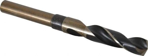 Interstate - 39/64" Drill, 118° Point, Cobalt Silver Deming & Reduced Shank Drill Bit - Bright Finish, 6" OAL, Straight Shank, 3" Flute Length, Right Hand Cut, Standard Point, Spiral Flute, Regular Spiral - Apex Tool & Supply
