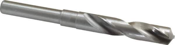 Interstate - 5/8" Drill, 118° Point, Cobalt Silver Deming & Reduced Shank Drill Bit - Bright Finish, 6" OAL, Straight Shank, 3" Flute Length, Right Hand Cut, Standard Point, Spiral Flute, Regular Spiral - Apex Tool & Supply