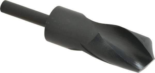 Interstate - 36mm Drill, 118° Point, High Speed Steel Silver Deming & Reduced Shank Drill Bit - Oxide Finish, 6" OAL, Straight Shank, 3" Flute Length, Right Hand Cut, Standard Point, Spiral Flute, Regular Spiral - Apex Tool & Supply