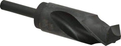 Interstate - 37mm Drill, 118° Point, High Speed Steel Silver Deming & Reduced Shank Drill Bit - Oxide Finish, 6" OAL, Straight Shank, 3" Flute Length, Right Hand Cut, Standard Point, Spiral Flute, Regular Spiral - Apex Tool & Supply