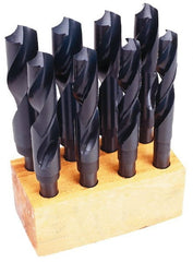 Chicago-Latrobe - 17/32 to 1", 118° Point, Oxide Finish, High Speed Steel Reduced Shank Drill Bit Set - Apex Tool & Supply