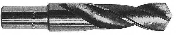 Hertel - 1-13/32" Drill, 118° Point, Cobalt Silver Deming & Reduced Shank Drill Bit - Bright Finish, 6" OAL, Flats on Shank, 3" Flute Length - Apex Tool & Supply